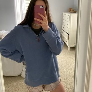 blue, vintage-looking Land’s End quarter zip!!